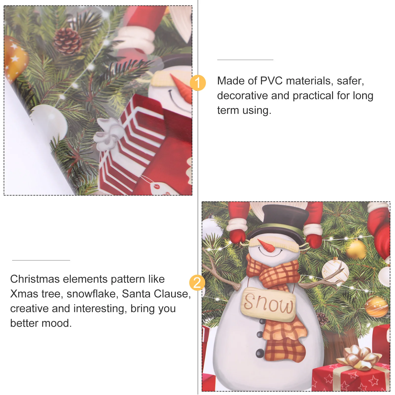 

Santa Claus Stickers Christmas Tree Window Static Decals Clings Decoration Xmas Glass