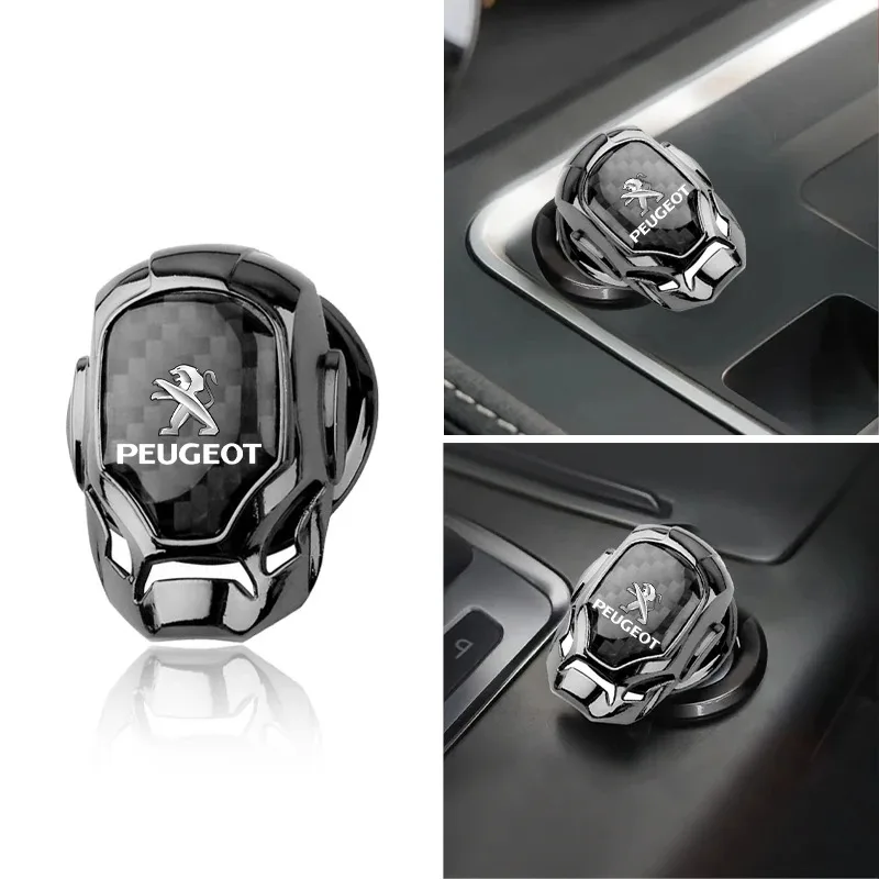 Para Peugeot 206 207 208 107 106 205 4008 301 607 108 807 508 botones de arranque con un solo clic cubierta protectora decoración estilo de coche