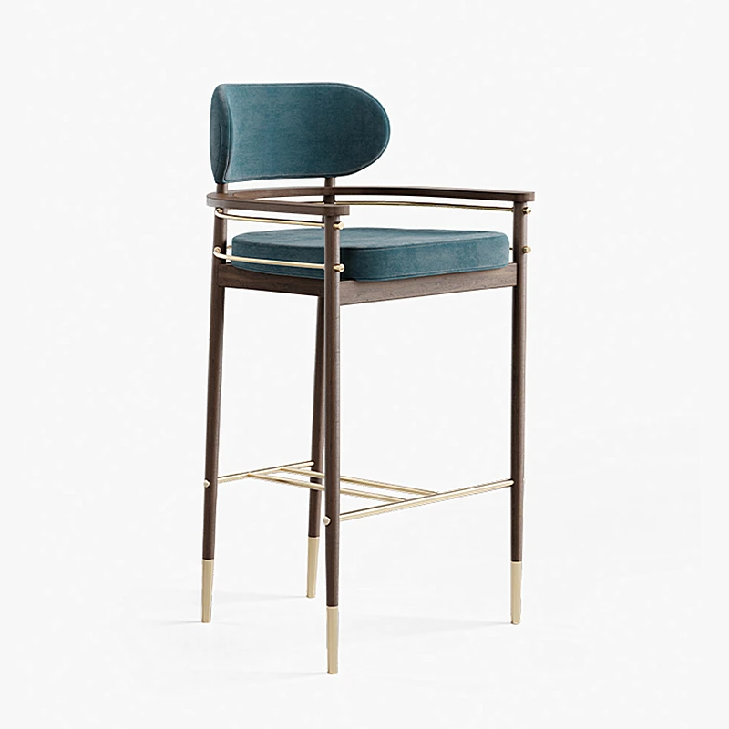 xj- Sabi Style Modern Eco-Friendly Solid Wood Frame Bar Stools Steady Lightweight Durable Stainless Steel Base Commercial Home*