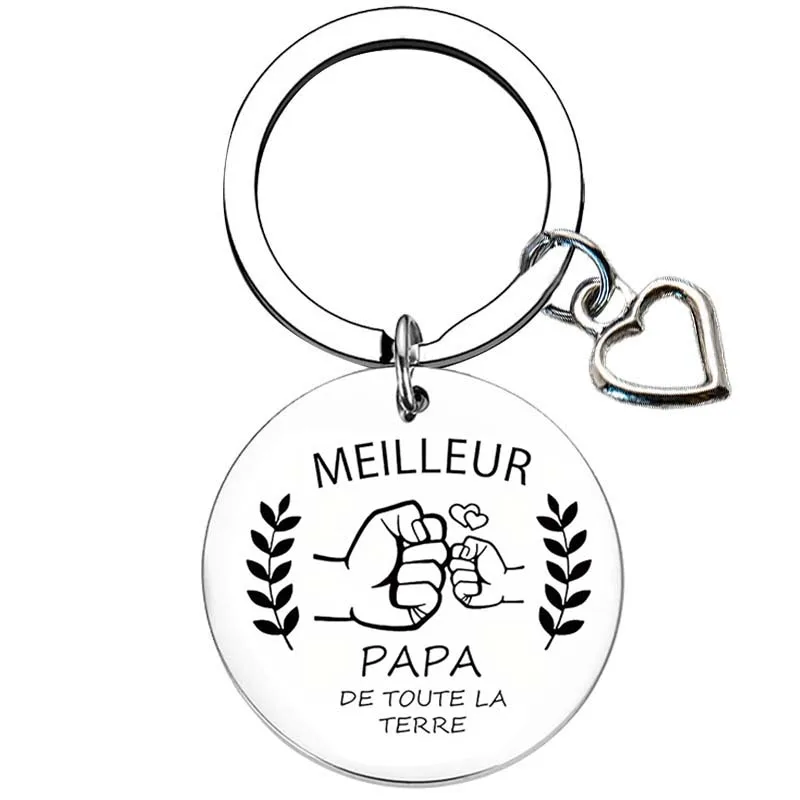 French Dad Keychain For Men, Best Father's Day Gifts For Dad, Dad Gifts From Daughter, Son