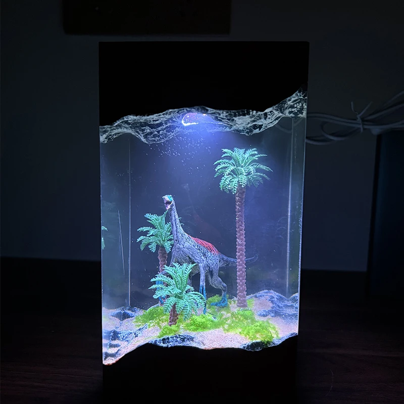 Oviraptor Resin Light Dinosaur Figure Table Lamp Bedroom Ornament Jurassic Scence Room Decorations Iterm USB Charge