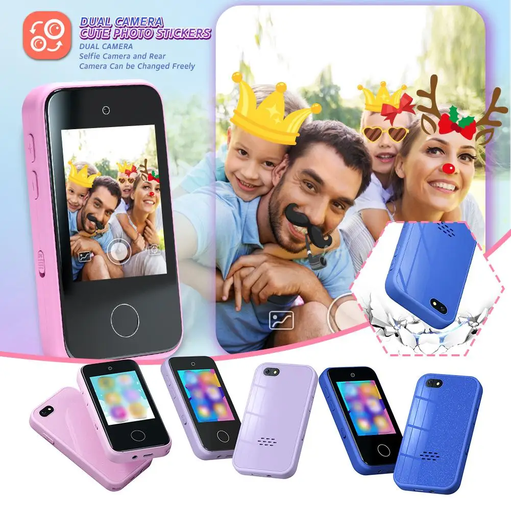 Children's Electronic Toy Mobile Phone 2.8-inch Camera Charging Photo To HD Touch Life Model Record IPS Daily Type-C Record P7J3