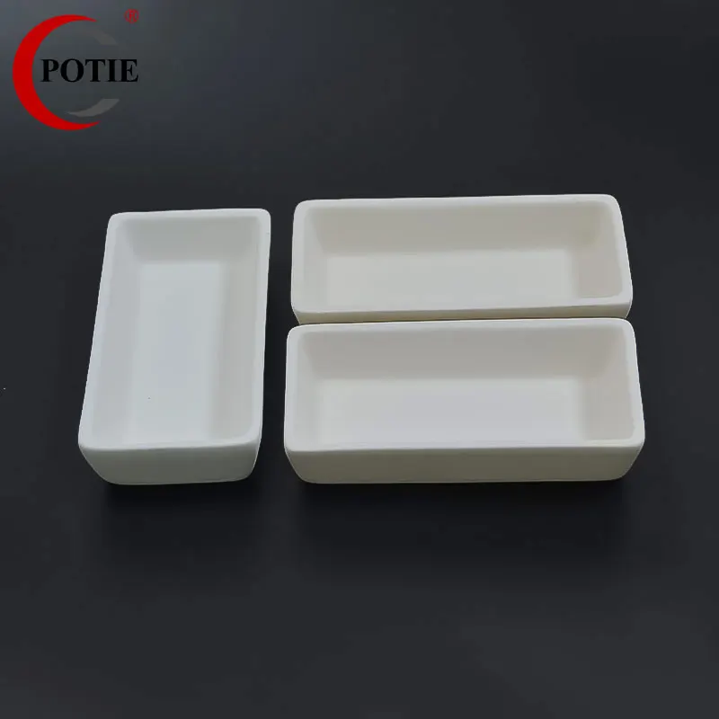 Chemical Laboratory Equipment Tube Furnace trapez Corundum Crucible Lab Porcelain Combustion Boat With No Lid Melting Crucible