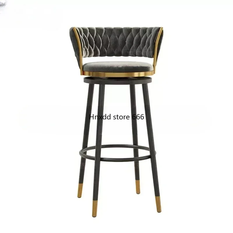 Bar Furniture Backrest Chair Barber Shop Cafe Banks Design Outdoor Modern Chairs High Kitchen Stools Counter Iron Wooden MQBY