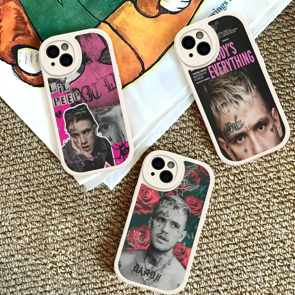 

Hip Hop Rapper L-Lil P-Peep Leather Phone Case For IPhone 16 16e 15 14 13 12 11 Pro Max Plus Mini Cover