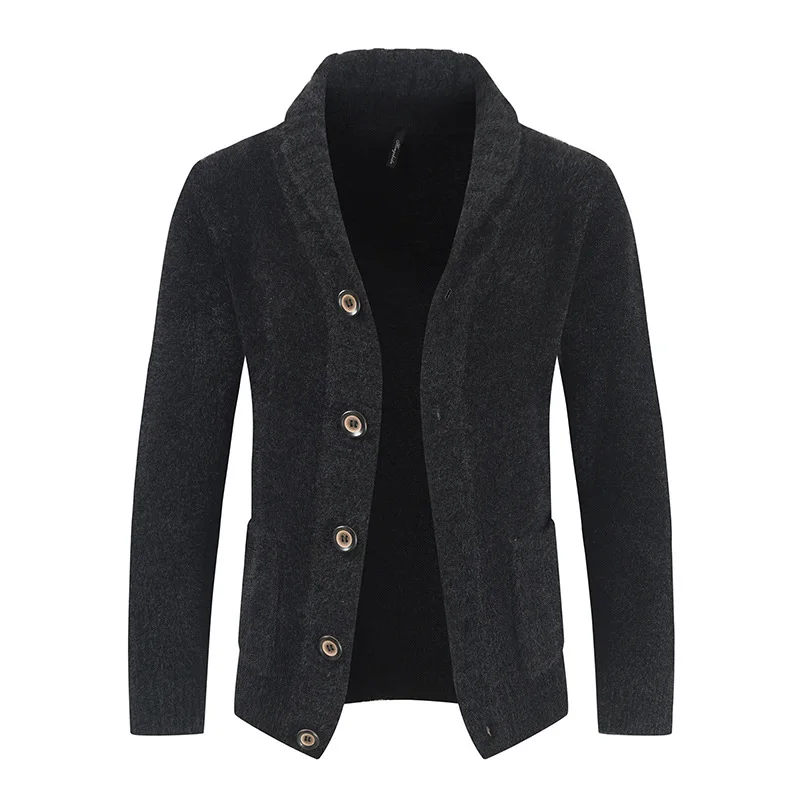 New Men's Autumn Collar Simple Casual Fashion Cardigan Sweater