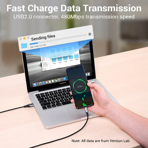 Кабель Vention USB Type-C 3A для быстрой зарядки и передачи данных — фото модели