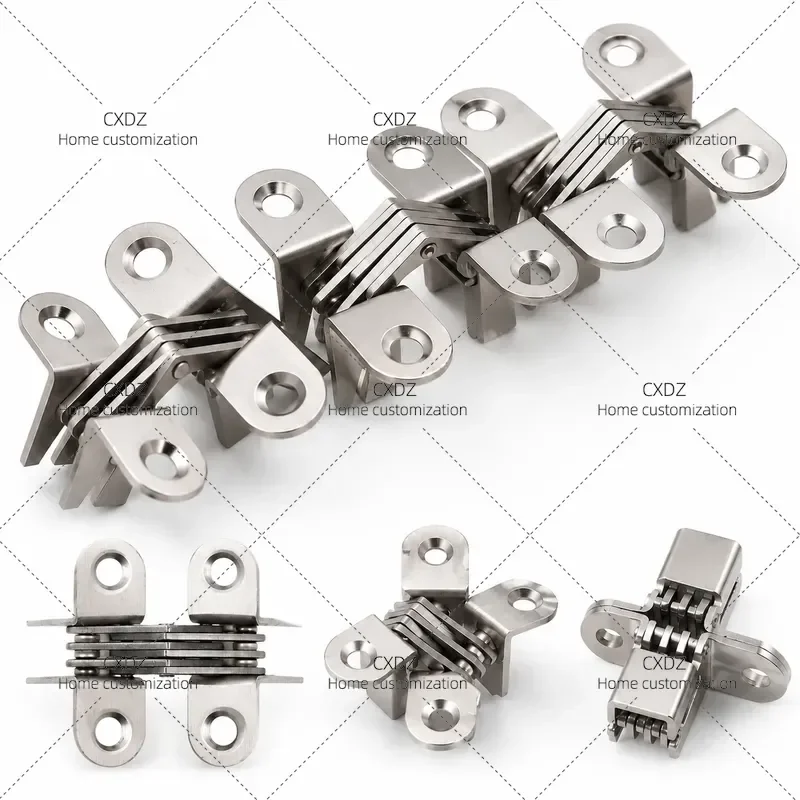 180 Degree 110 Degree Invisible Cross Hinge Stainless Steel Folding Hinge for Car Refrigerator Cabinet Door Hardware
