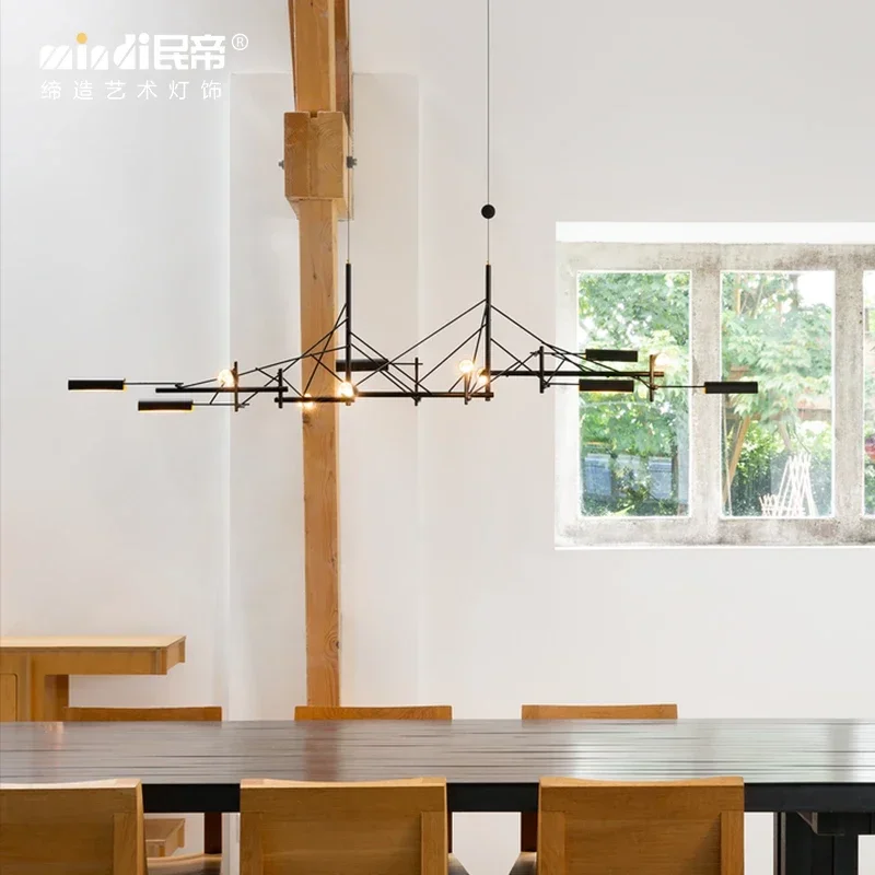 

Nordic restaurant chandelier post-modern minimalist art designer creative bar lamp duplex villa dining room light