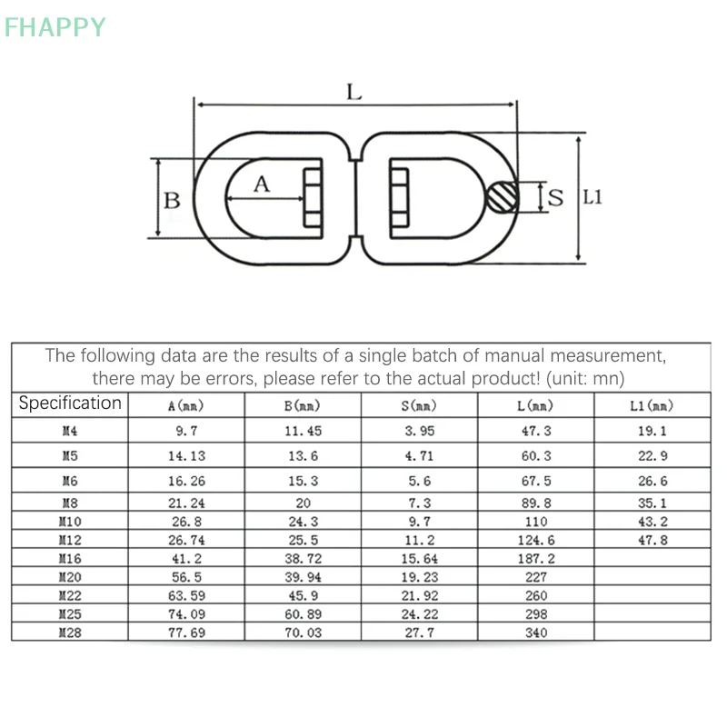 1Pc M4 M5 M6 M8 Rotating Universal Ring 8 Shape Unloading Shackle Wire Rope Lock Chain Connecting Buckle 304 Stainless Steel