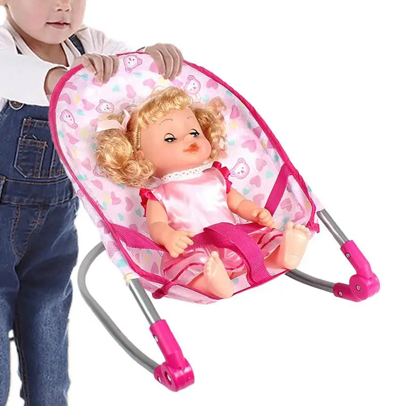 Baby Doll Stroller Kids Play House Toy Simulation Baby Doll Dining Chair Rocker Swing Sleeper Shopping Cart Toy Doll Accessories