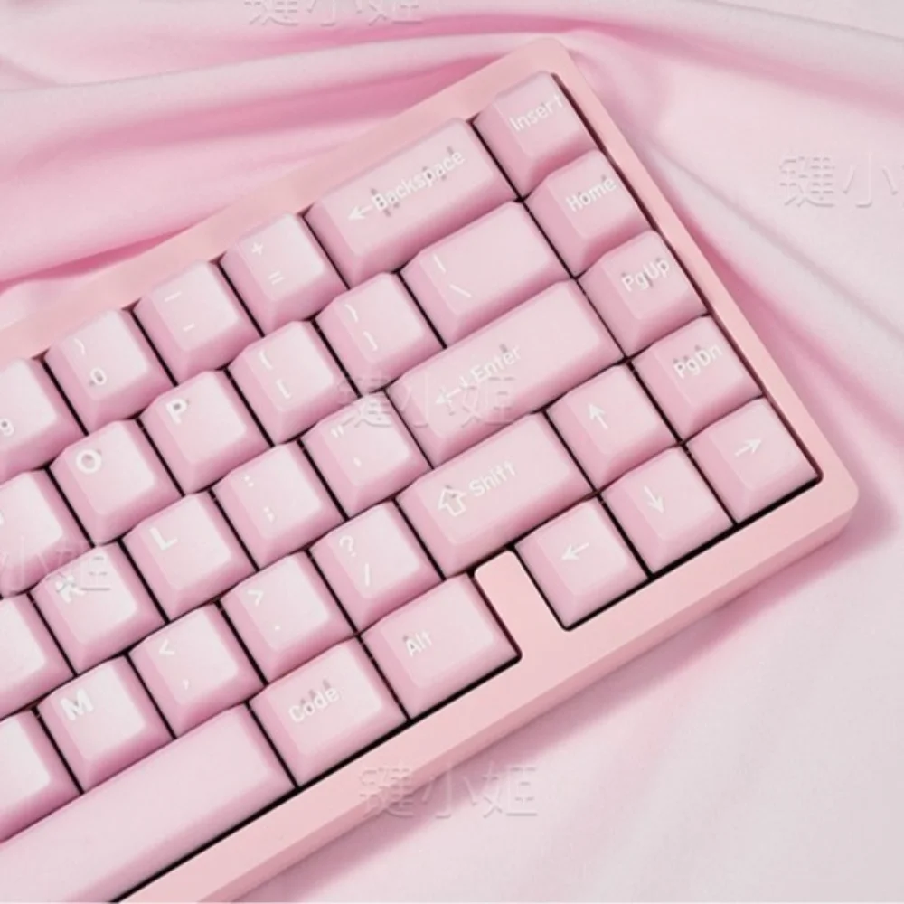 Pink Jade Keycap Set PBT 170 Key Cherry Pink Keyboard Cap Compatible with MX Switch 60/64/84/98/108 Mechanical Keyboard