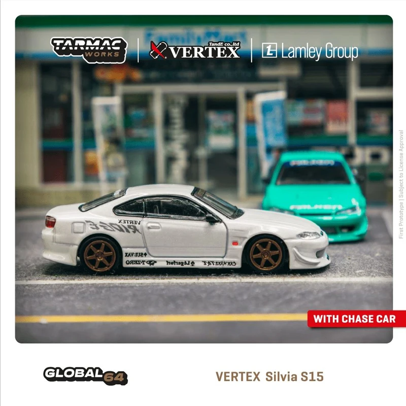 Tarmac Works 1:64 TW VERTEX Silvia S15 White Metallic alloy car model in stock