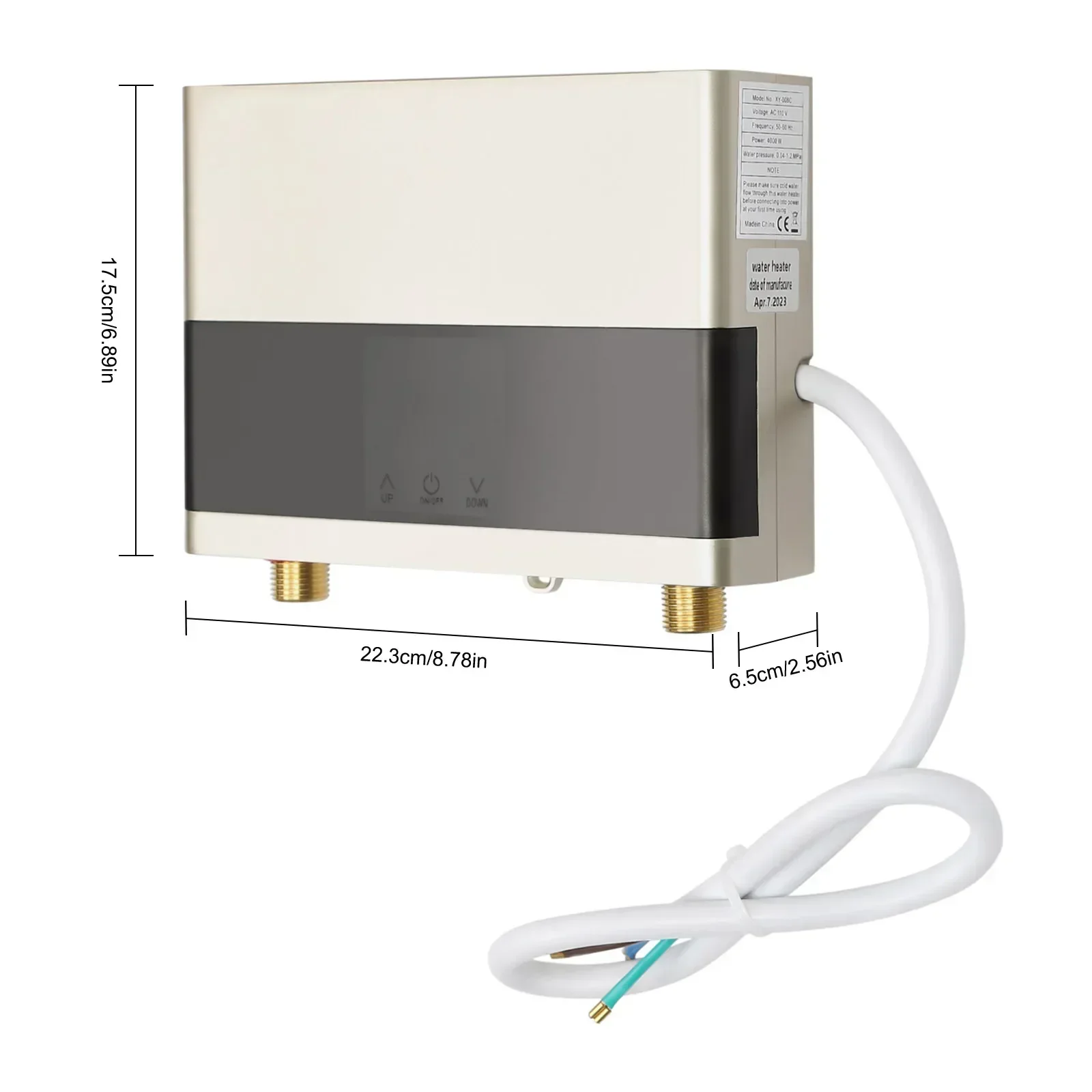 

Mini Tankless Water Heater Electric - 110v 4000w On-Demand Instant with Remote Control, 86°F-131°F Smart LCD Control Panel