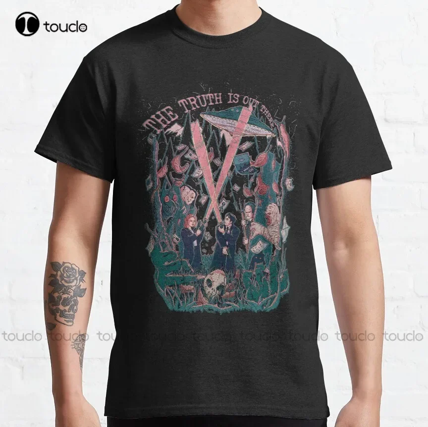 

Out There Ode To The X Files Классическая футболка Походная рубашка Открытый простой винтажный повседневный футболка Забавная художественная уличная футболка с героями мультфильмов