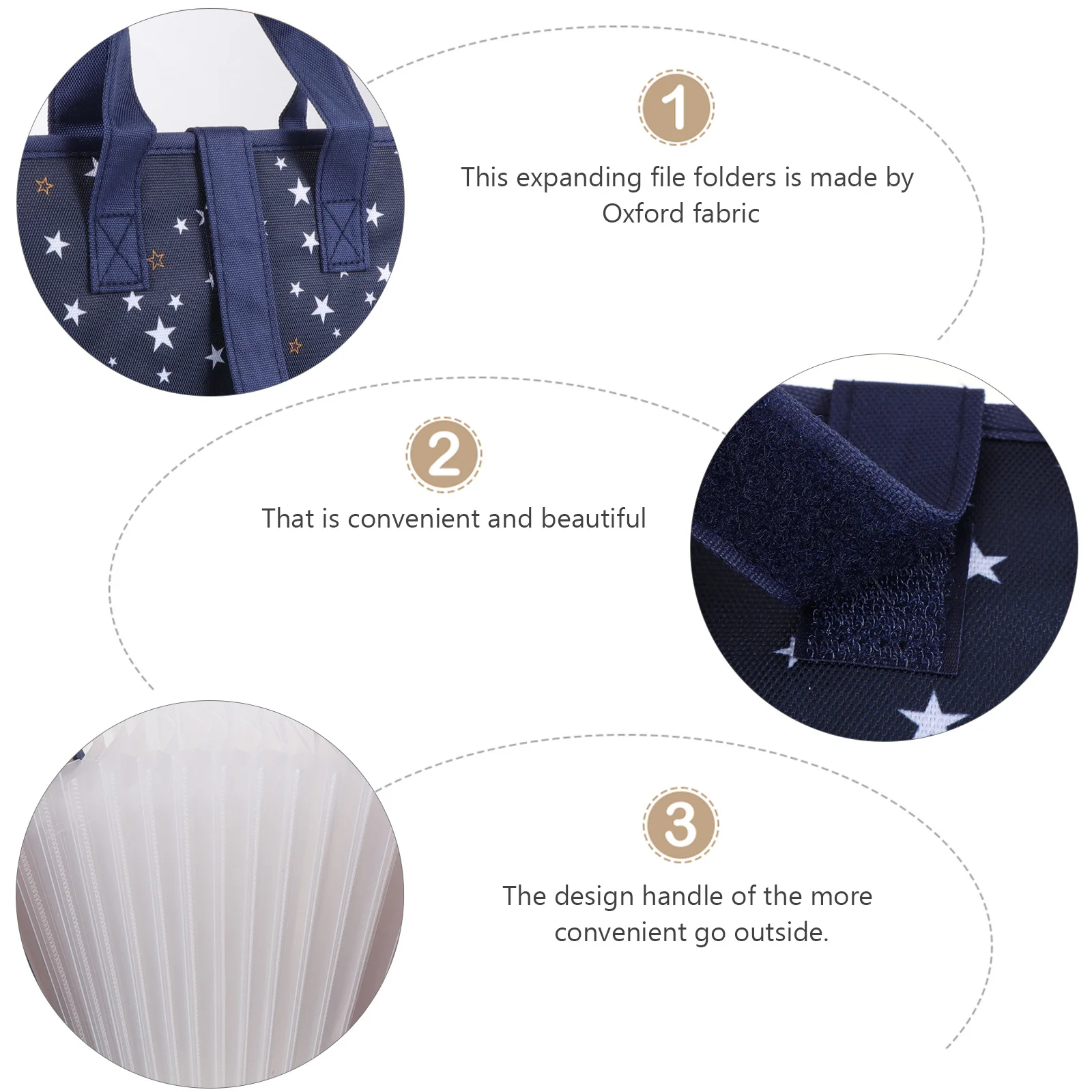 A4 File Folder 13 Pockets Expanding Document Organizer Waterproof Oxford Fabric Portable Handle Home Office School