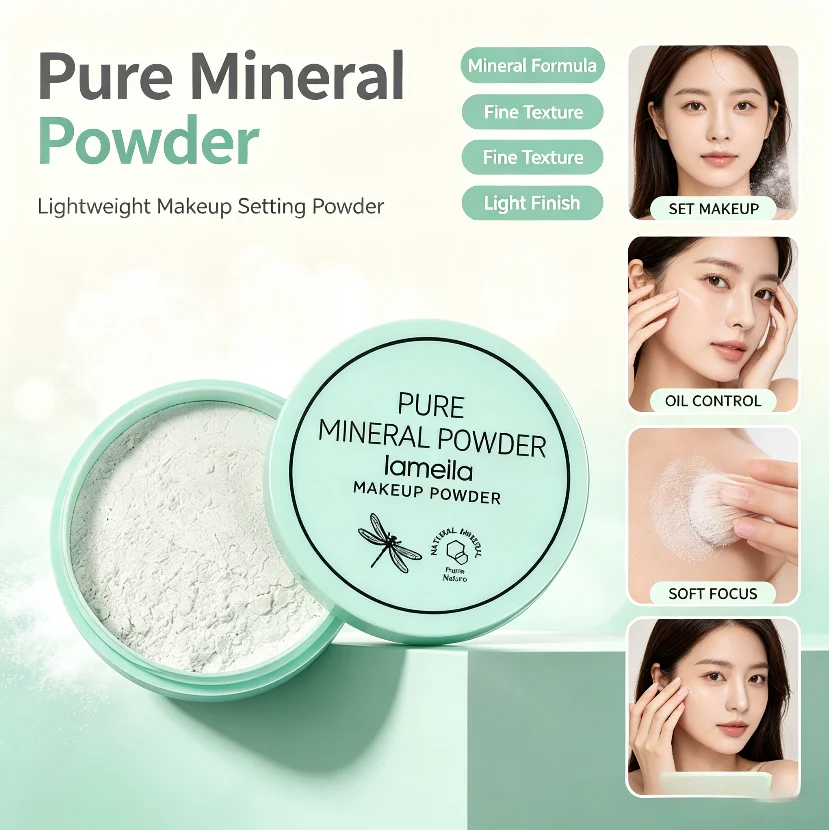 Latina Air Setting Powder for Female Students - Durable Anti-Sweating Non-Shedding Mineral Mint Honey Formula