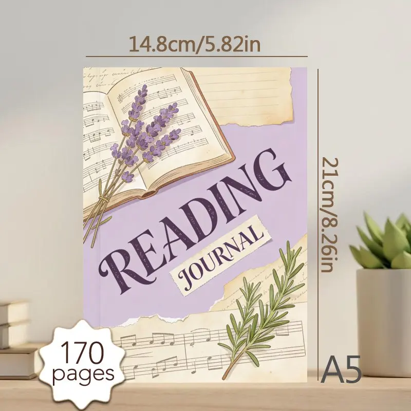 A5 Reading Journal, with 170 Pages, New Book Releases Tracker, Record Book Quotes & Reflections, Perfect Gift for Book Lovers