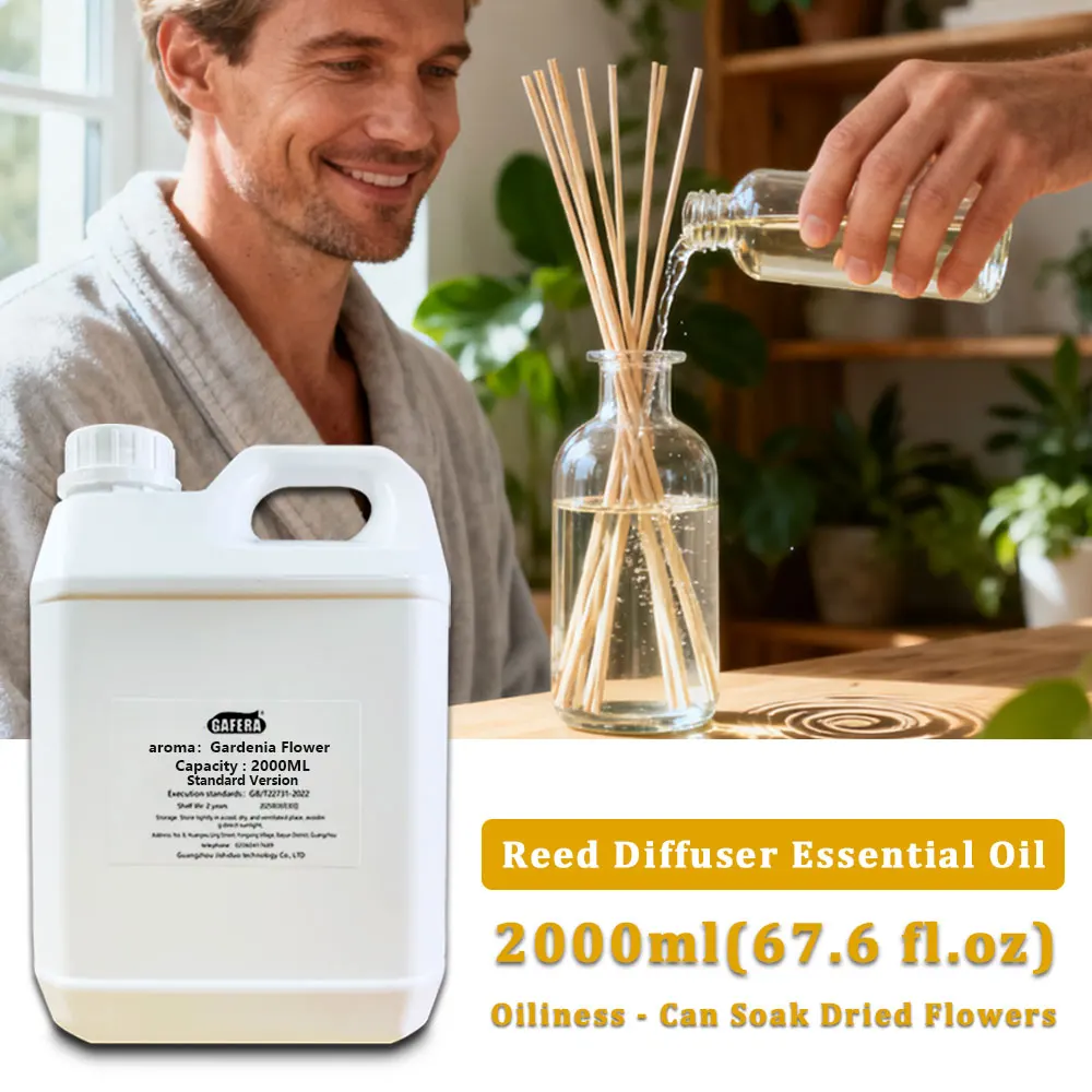 GAFERA 2000ml (67.6 fl.oz) Gardenia Flower Vine Diffuser Supply Essential Oils - For Reed Diffuser & Fireless Aroma Diffuser