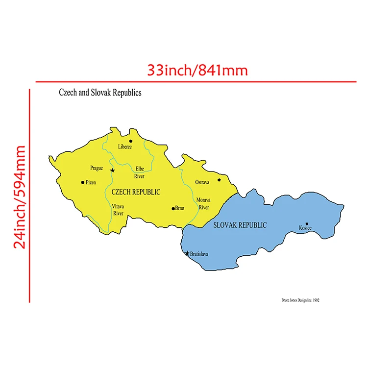 84*59cm mapa czeski bez ramki obrazy na płótnie plakaty ścienne i druki salon dekoracja wnętrz artykuły szkolne