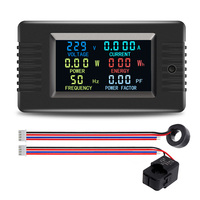 PZEM-022 Single-Phase 6in1 AC Volt Amp Meter Color Screen Frequency Power Factor Wattmeter Solar Power Meter KWH Energy