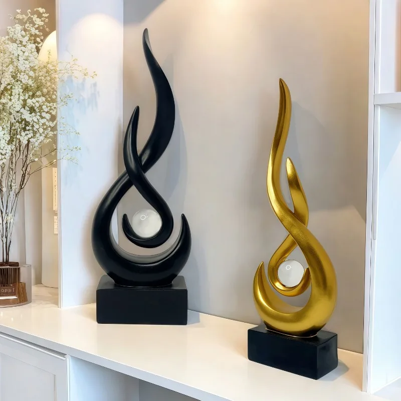 Chinese Style Lucky Flame Play Bead Handmade Art Sculpture Home Office Living Room Tv Stand Wine Cabinet Decor Housewarming Gift