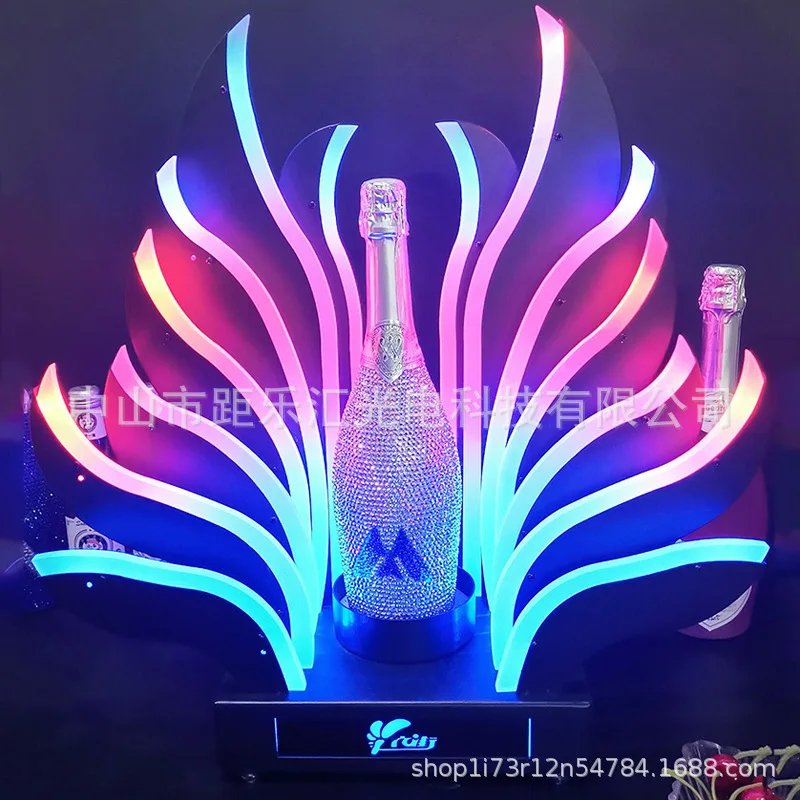 

Manufacturer self-selling luminous wine bar KTV holder red champagne display stand LED spade aLED holder