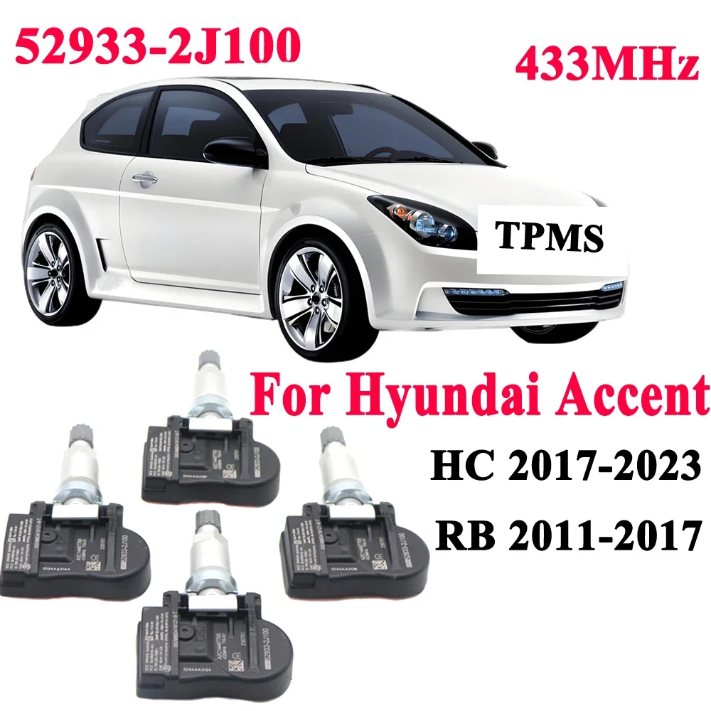 1/4PCS Reifendruck Sensor TPMS Für Hyundai Accent Equus I30 ix20 Kia Rio Ceed 52933-3N100 52933-2J100 52933-B1100 433MHz