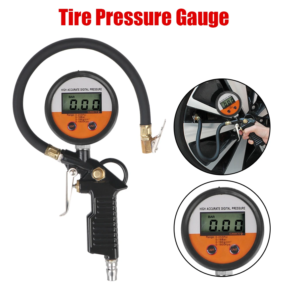 For Motorcycle Truck Bike LCD Digital/Oil Immersion/Graduated Digital Display Testing Meter Car Tire Pressure Gauge