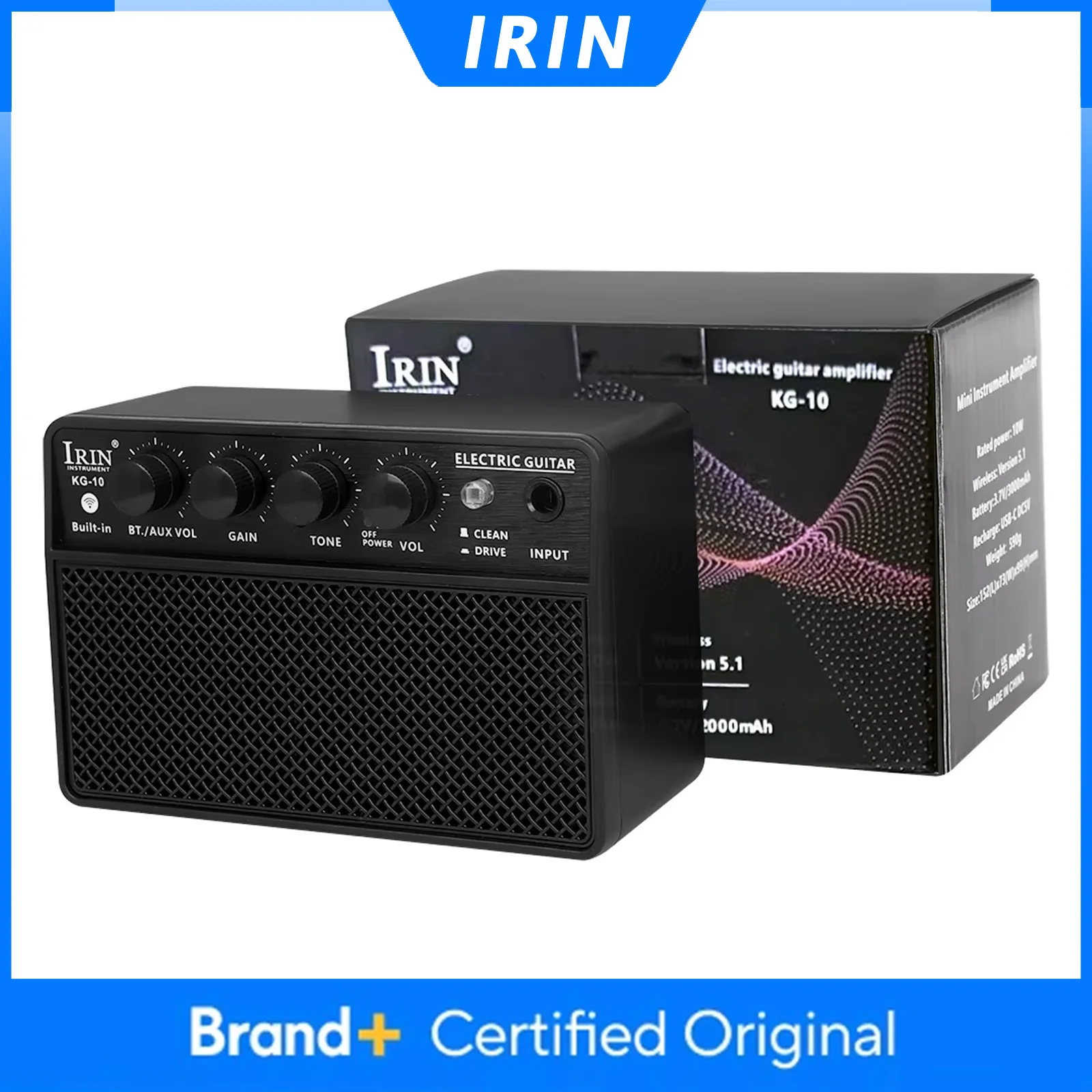 

IRIN KG-10 10W Усилитель для электрогитары, портативный мини-усилитель для инструментов, аксессуар для электрогитары и бас-гитары