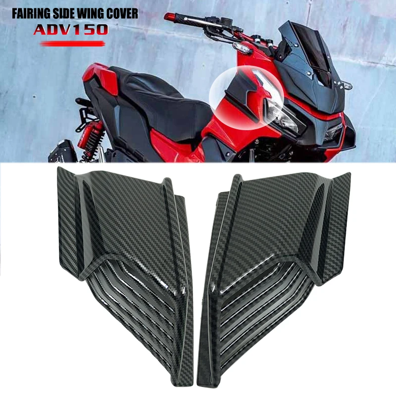 For HONDA ADV150 ADV 150 2019 2020 2021 2022 Carbon Winglet Motorcycle Front Side Spoiler Motocross Wing Protector Wing Cover