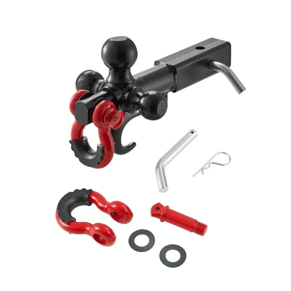 

Trailer Hitch,-Ball Mount with Hook & D, Trailer Ball Size 1-7/8", 2" & 2-5/16", Fit 2-Inch Hitch Receiver, Max 44000
