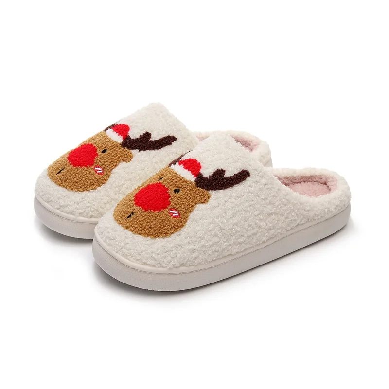 Winter Christmas Warm Slippers Women Indoor Bedroom Soft Slide Couples Floor Comfy Household Home Sandals Adults Walk Flip Flops - Image 5