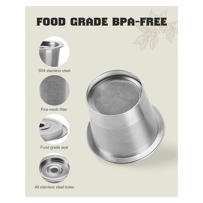 

SANQ Многоразовые кофейные фильтры K Cups из нержавеющей стали для кофеварок Ninja PB051 и CFP101/PB041;