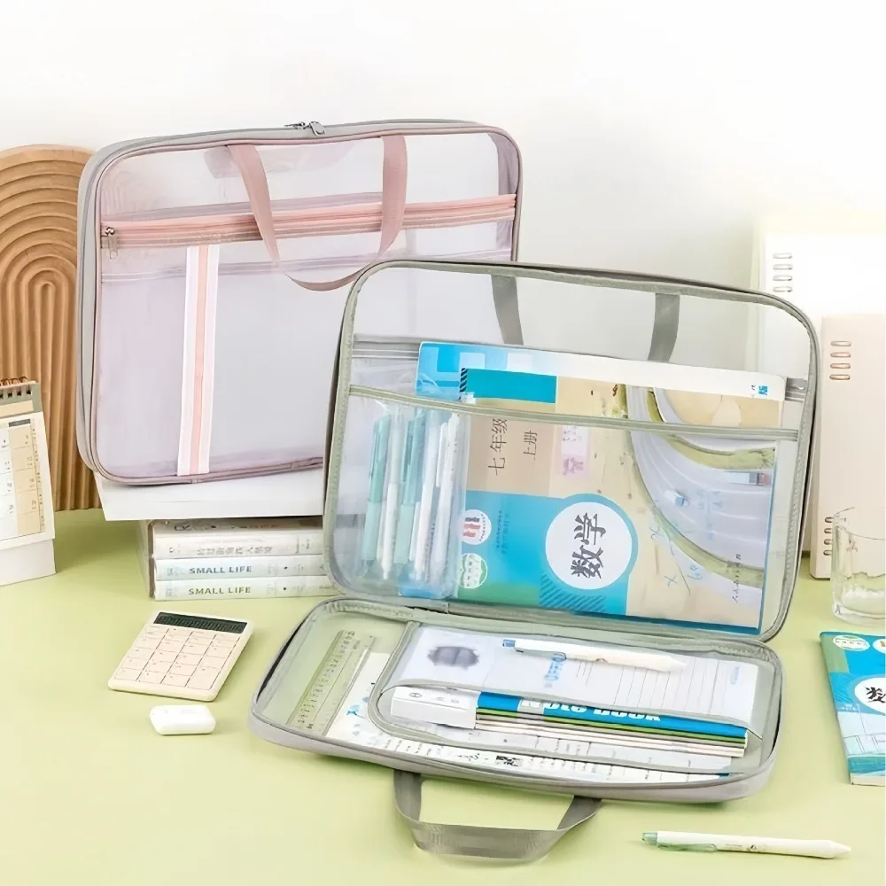 

Новая 5-слойная учебная сумка на молнии формата А4, сумка для кампуса, портативная классификационная сумка для хранения книг для студентов