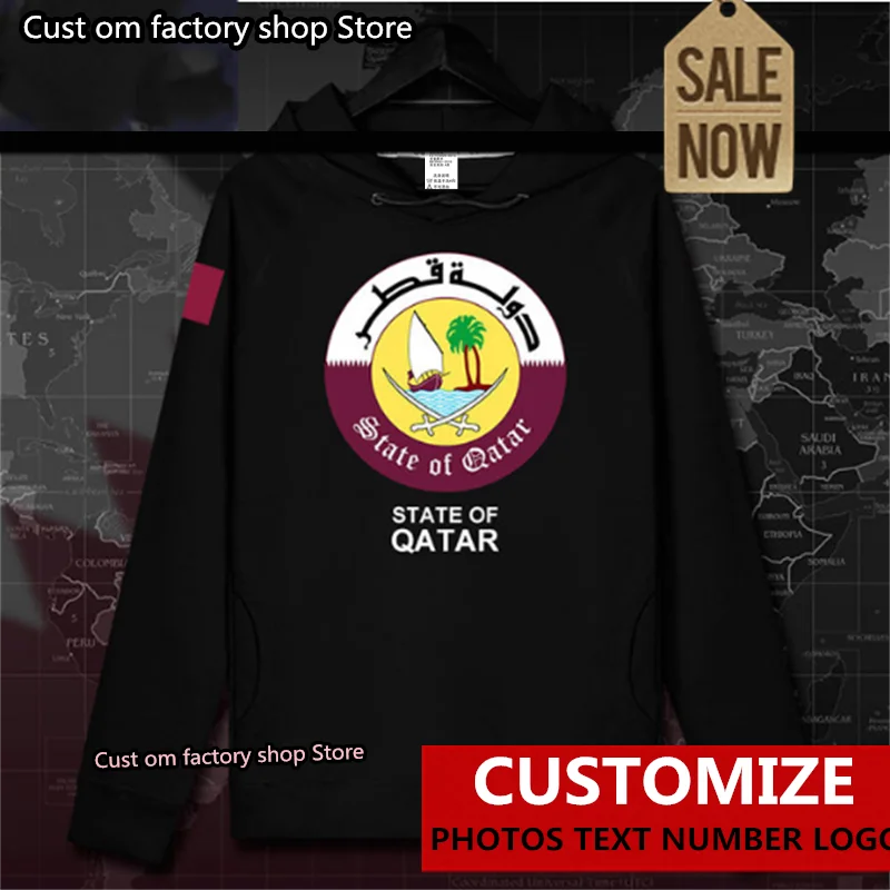 

State of Qatar Qatari Dawlat QA mens hoodie pullovers hoodies men Autumn coat streetwear clothes hip hop tracksuit nation top