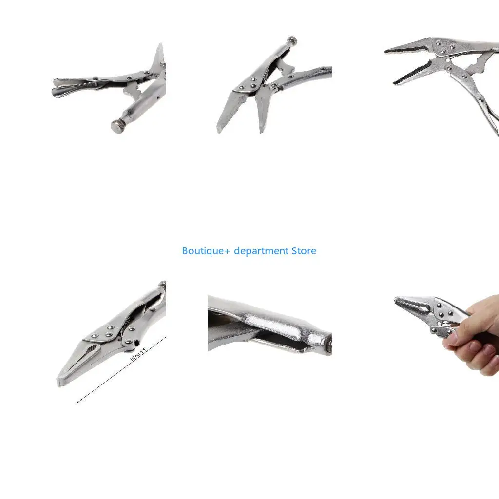 E1PD 7Inch Locking Pliers Long Nose Straight Jaw Lock Clamp Hand Tool 165mm