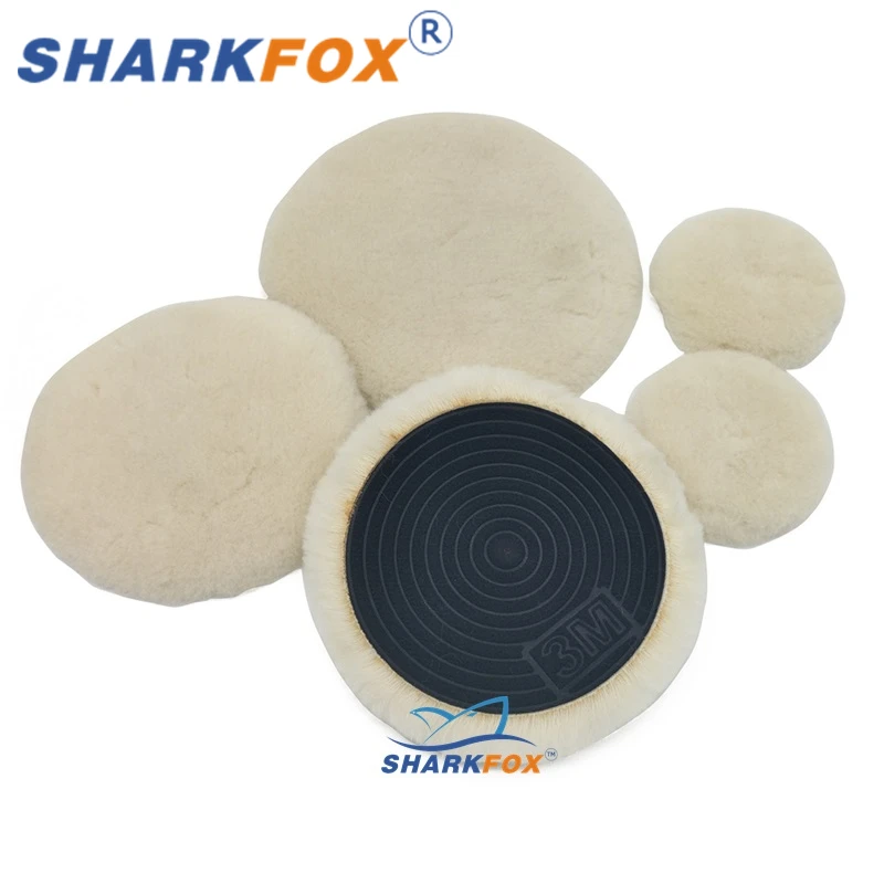 Sharkfox 4 Sizes 80-175mm 3M Wool Polishing Disc Car Waxing Polishing Buffing Car Paint Care Polisher Pads Auto Washing