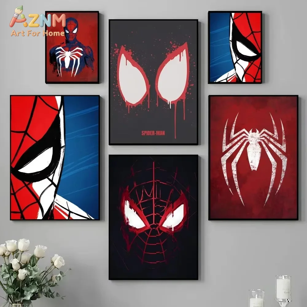AZNM  Avengers Marvel Spidermans Poster Home Living Room Bedroom Entrance Bar Restaurant Cafe Art Painting Decoration