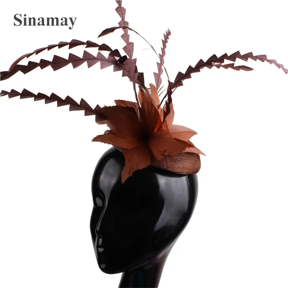 Mode Phantasie Federn Blume Haar Fascinators Frauen Hochzeit Milli nery Hüte elegante Damen Braut verheiratet Haarschmuck