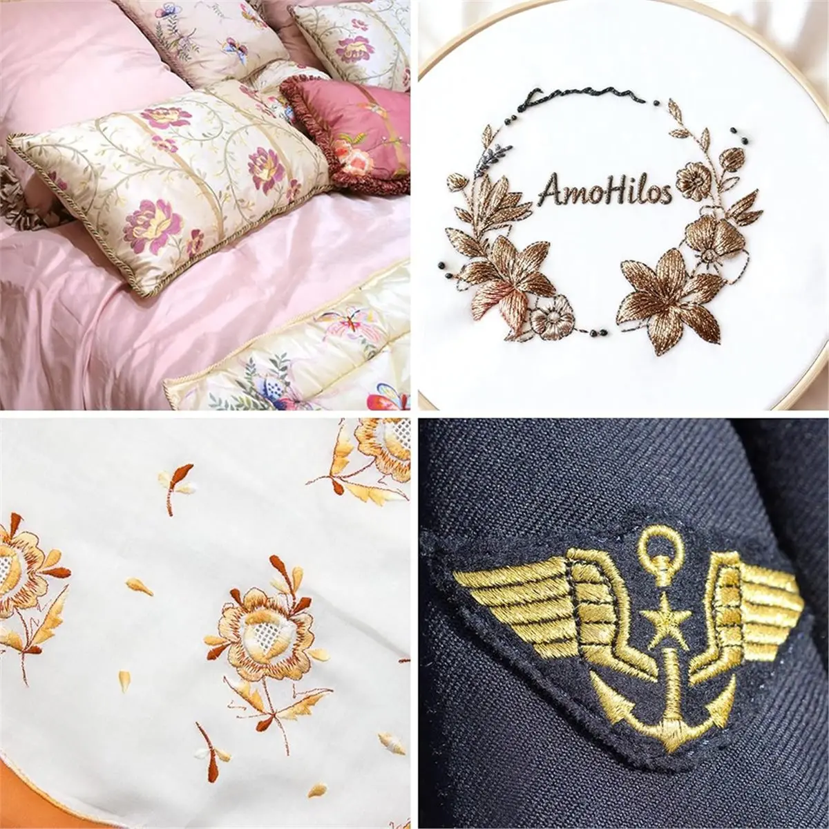 【AT48】 NEW Luxurious Metallic Embroidery Thread Kit - 5Cones, 3000M Each, Total 15000M for Decorative Sewing