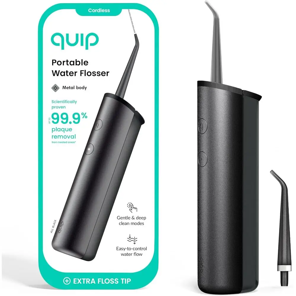 

Rechargeable 360° Rotating Tip Water Flosser - Black Teeth Cleaner
