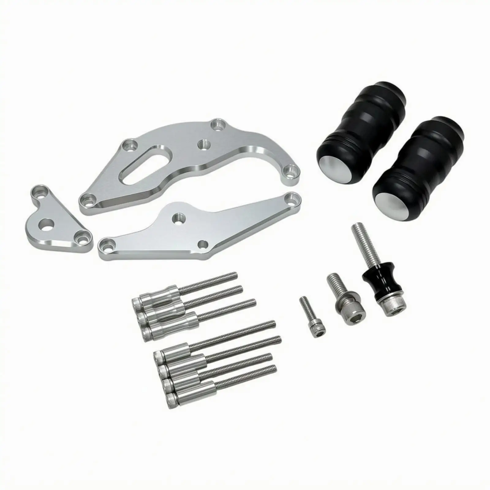 Motorcycle Frame Crash Bar Slider Kit for Yamaha R15 R125 2023 Silver Metal Low Profile Bike Armor