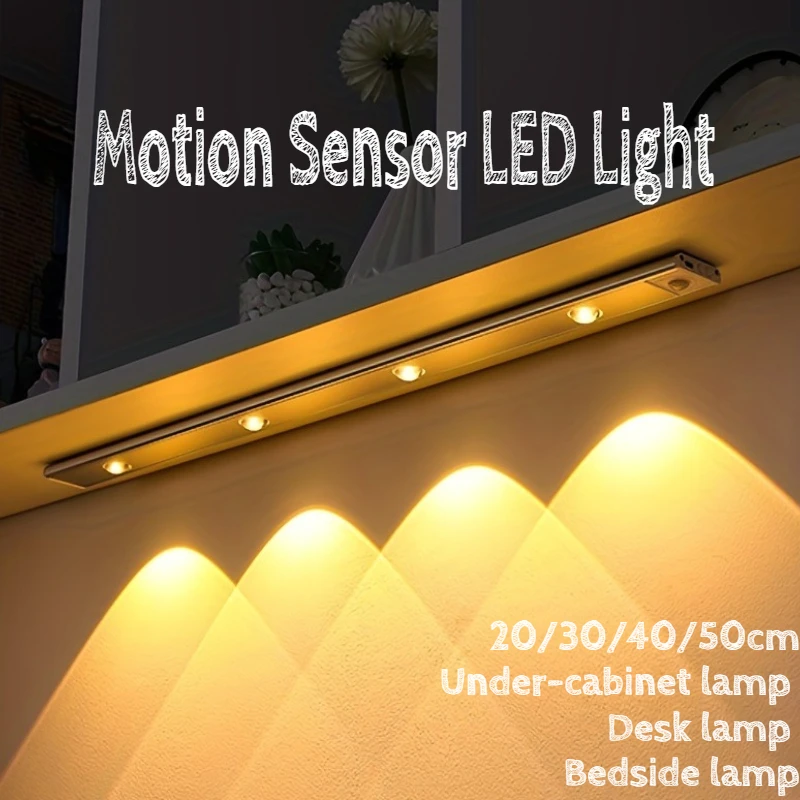 LED Motion Sensor Night Light 3 Colours Changing Eye Protection Desk Light Cabinet Decorative Light Indoor Night Lighting