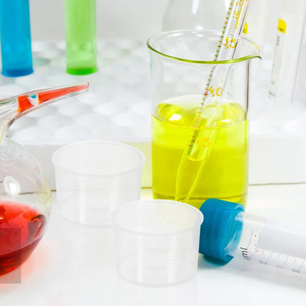 200Pcs Plastic Measuring Cups Thickened Clear Graduated Scale Cups for Epoxy Resin Mixing Painting Pigments Stain