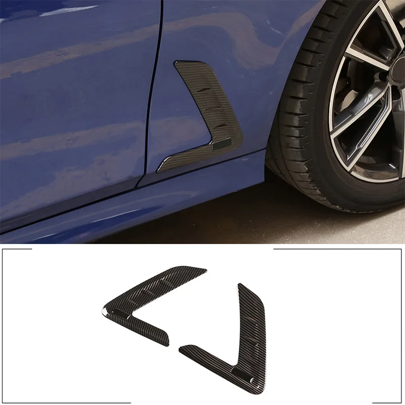 

For BMW 3 Series G20 G28 325 320 330i 2020-2023 ABS Black Car Side Wing Fender Air Guide Vents Frame Trim Car Accessories