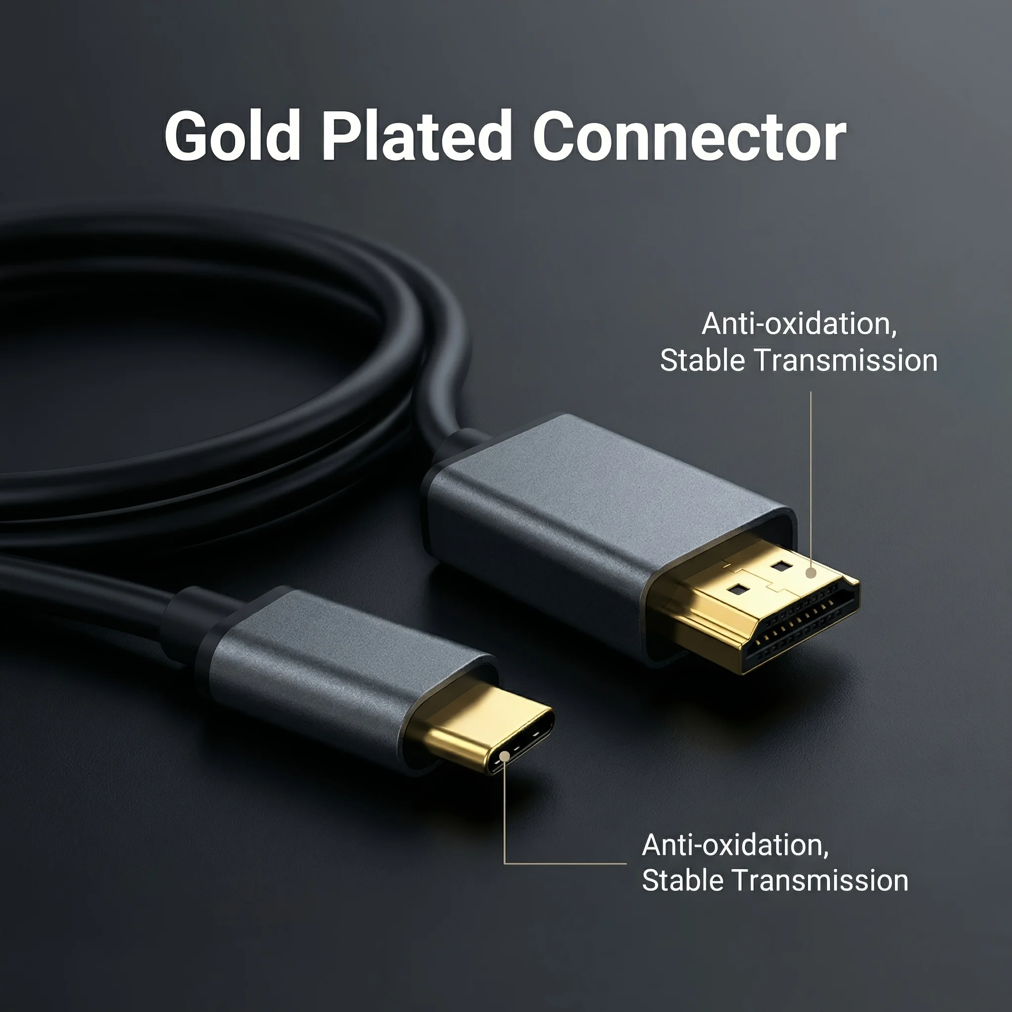 USB C to HDTV Cable 4K@30Hz Type C to HDTV Cable Thunderbolt 3/4 Compatible for MacBook Pro Air iPad Pro Galaxy S23 XPS