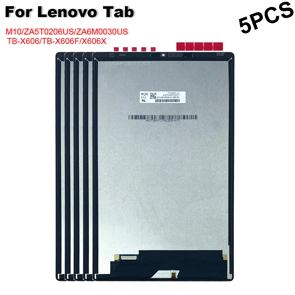 

5PCS New For Lenovo Tab M10 Plus TB-X606F TB-X606X TB-X606 LCD Display Touch Screen Digitizer Assembly Replacement Parts