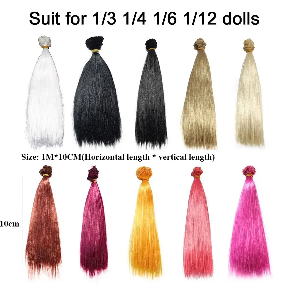 Doll Hair Long Straight Wigs Synthetic Fiber High-temperature Wire Milk Silk Imitation Wool For 1/3 1/4 1/6 1/12 Dolls Accessory