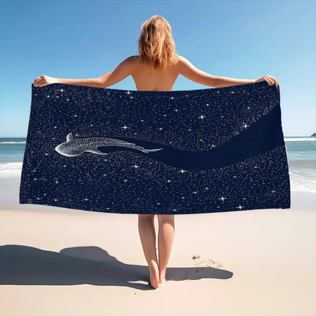 Microfiber Beach Towel Star Eater Print Quick Dry Sandless Beach Blanket Soft Comfortable for Men Women Camping Pool Towel